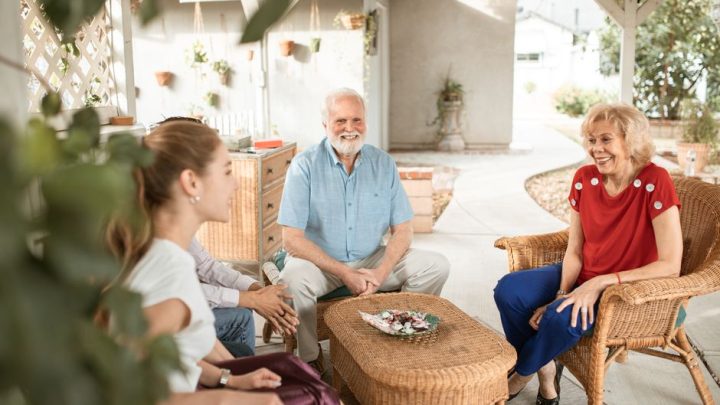 adult parent sitting together