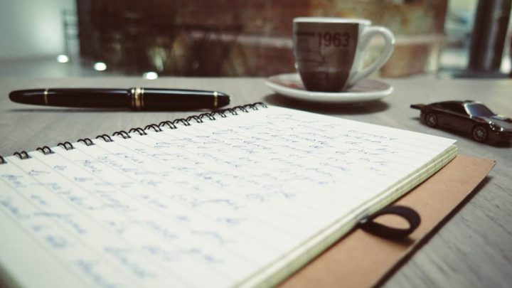 notebook pen cozy desk